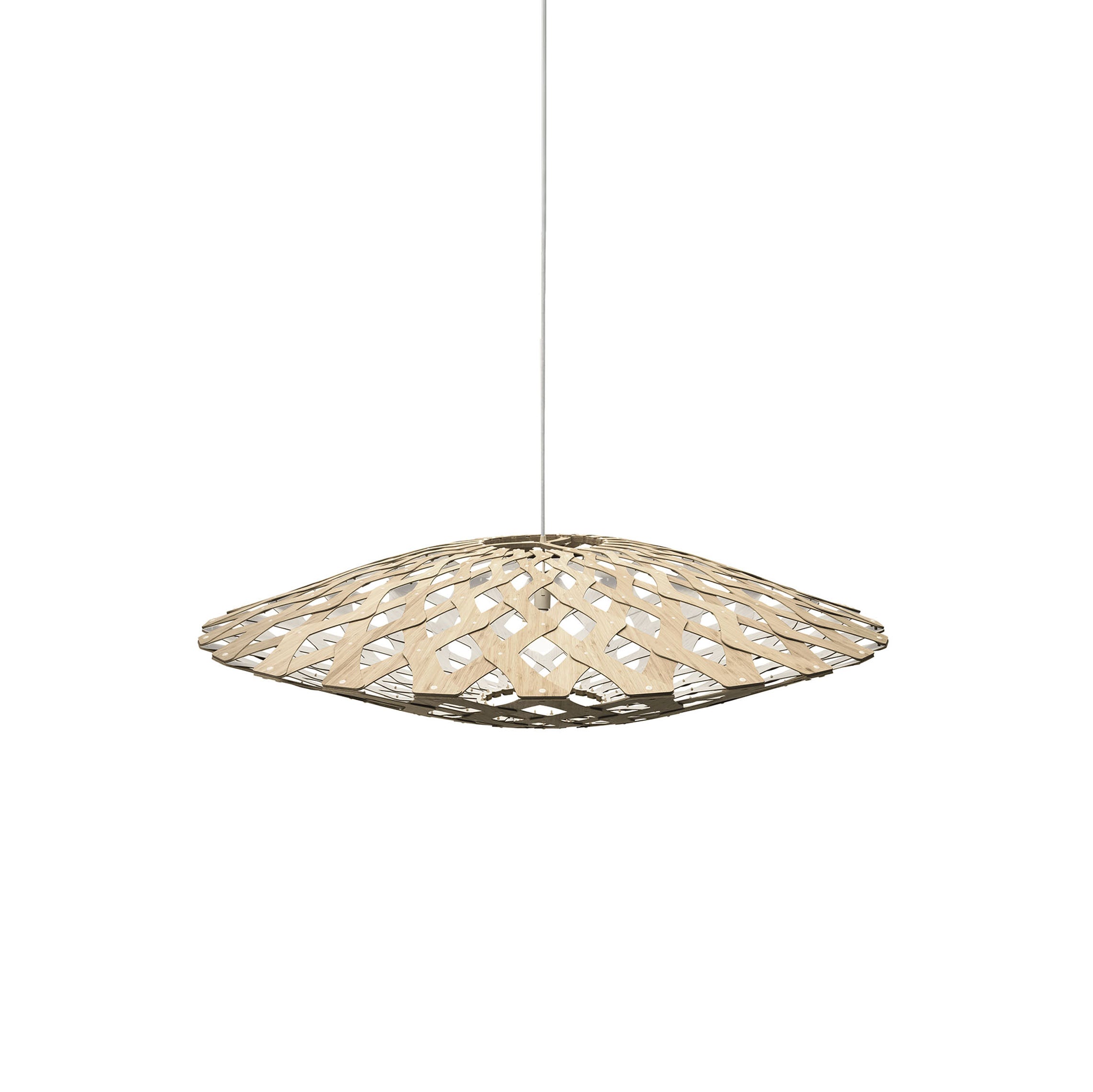 Flax Pendant Light: Medium + Bamboo + White