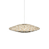 Flax Pendant Light: Medium + Bamboo + White