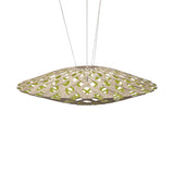 Flax Pendant Light: Large + Bamboo + Lime