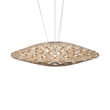 Flax Pendant Light: Large + Bamboo + Orange
