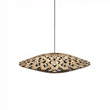 Flax Pendant Light: Medium + Bamboo + Black