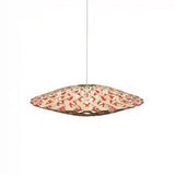Flax Pendant Light: Medium + Bamboo + Red