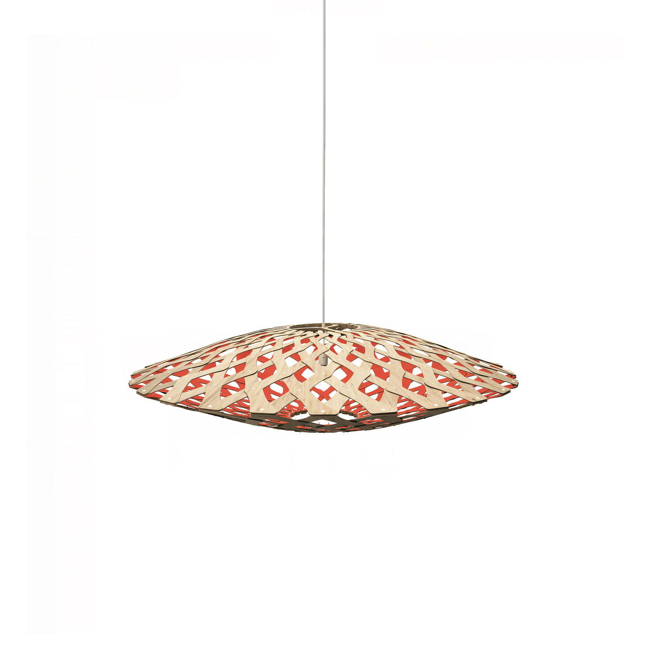 Flax Pendant Light: Small + Bamboo + Red