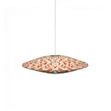 Flax Pendant Light: Small + Bamboo + Red