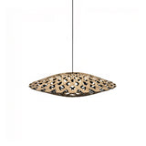 Flax Pendant Light: Small + Bamboo + Black