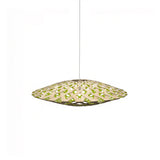 Flax Pendant Light: Small + Bamboo + Lime