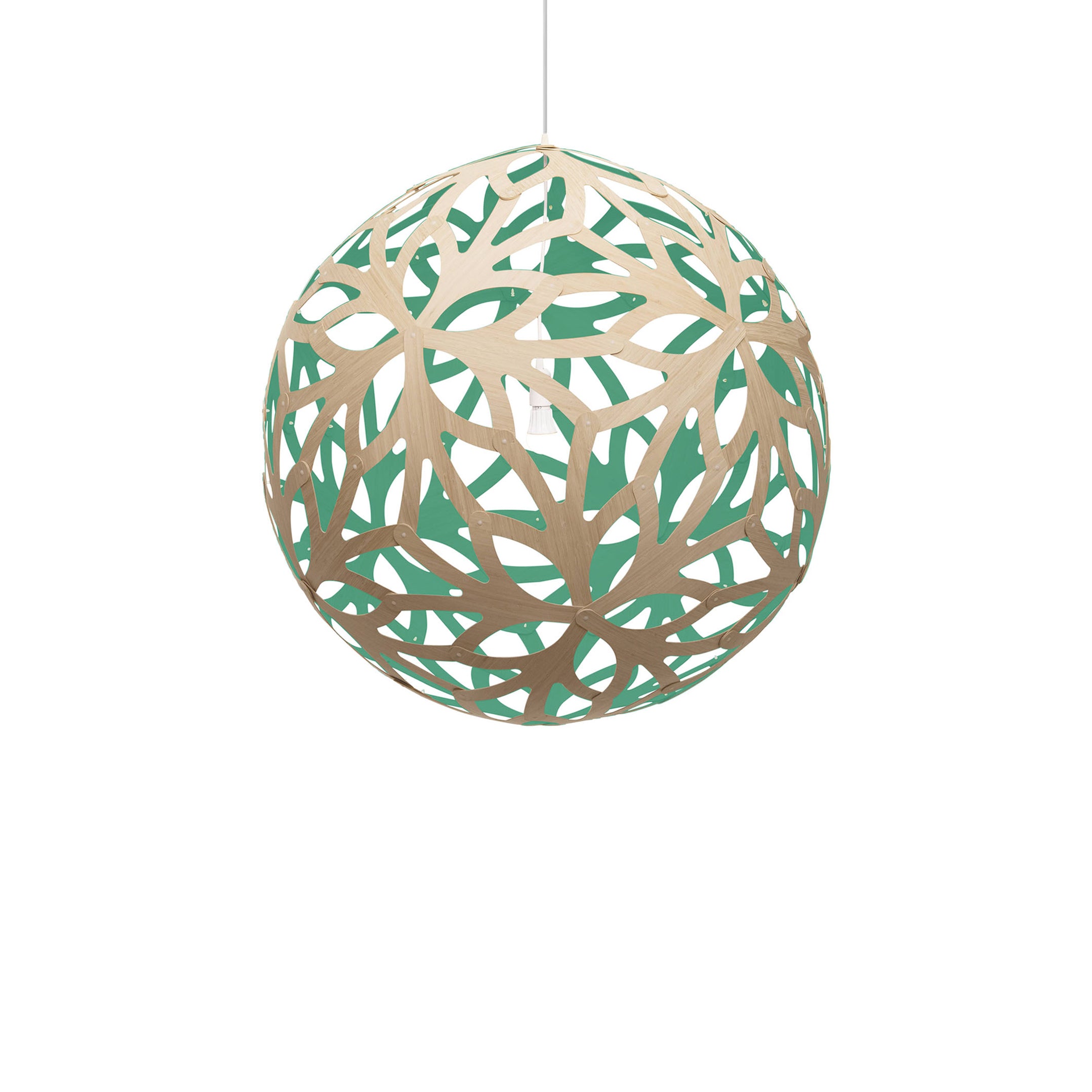 Floral Pendant Light: Extra Large + Bamboo + Aqua