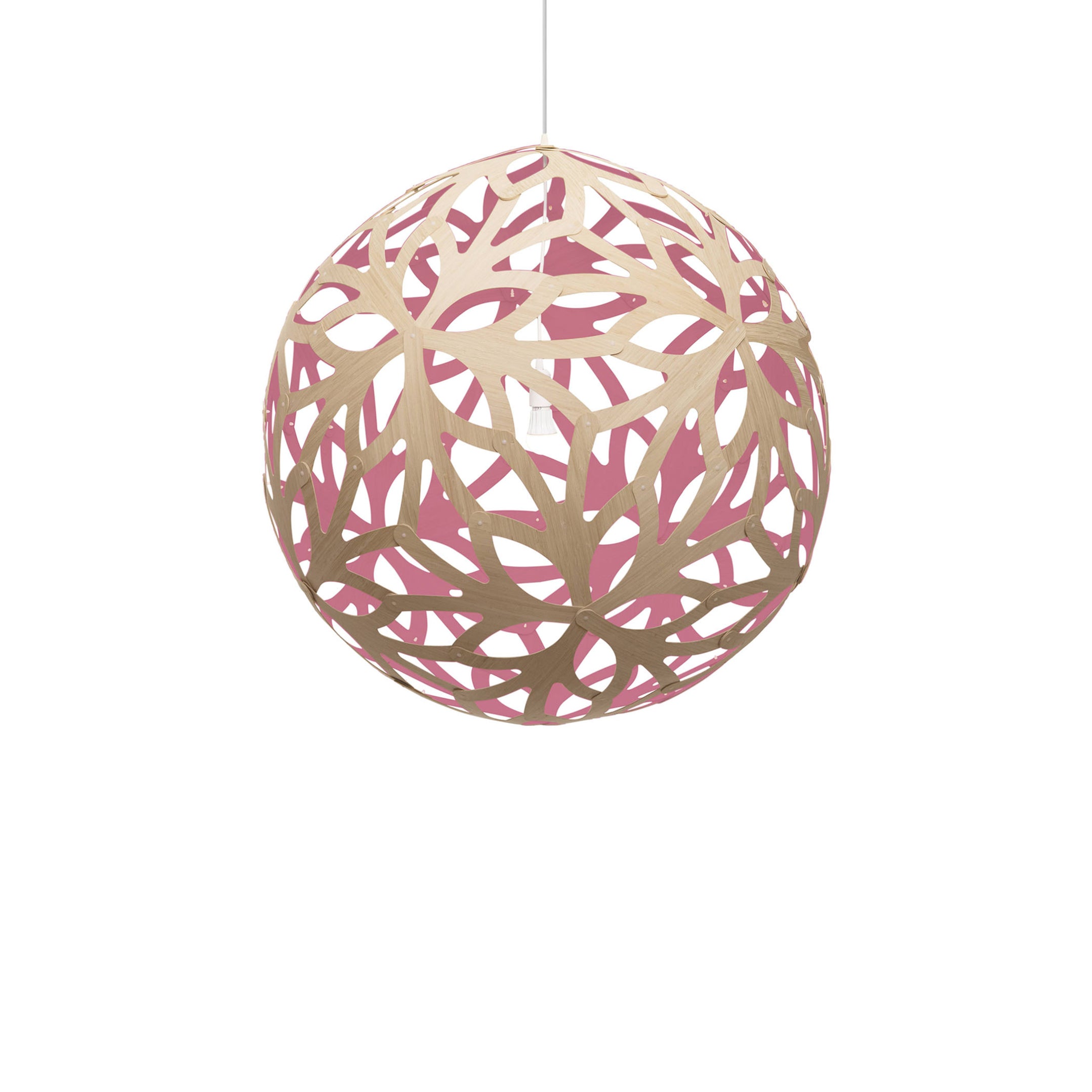 Floral Pendant Light: Extra Large + Bamboo + Pink