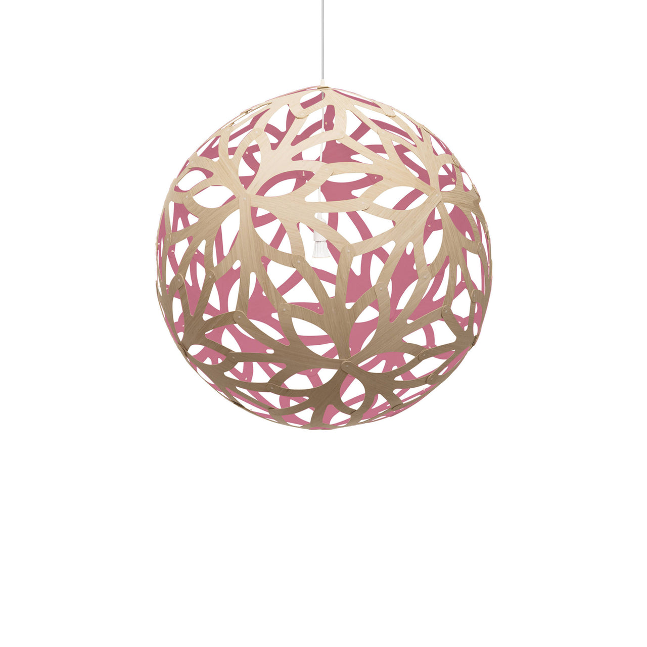 Floral Pendant Light: Extra Large + Bamboo + Pink