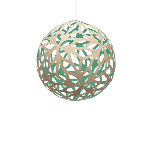 Floral Pendant Light: Extra Large + Bamboo + Aqua