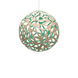 Floral Pendant Light: Extra Large + Bamboo + Aqua