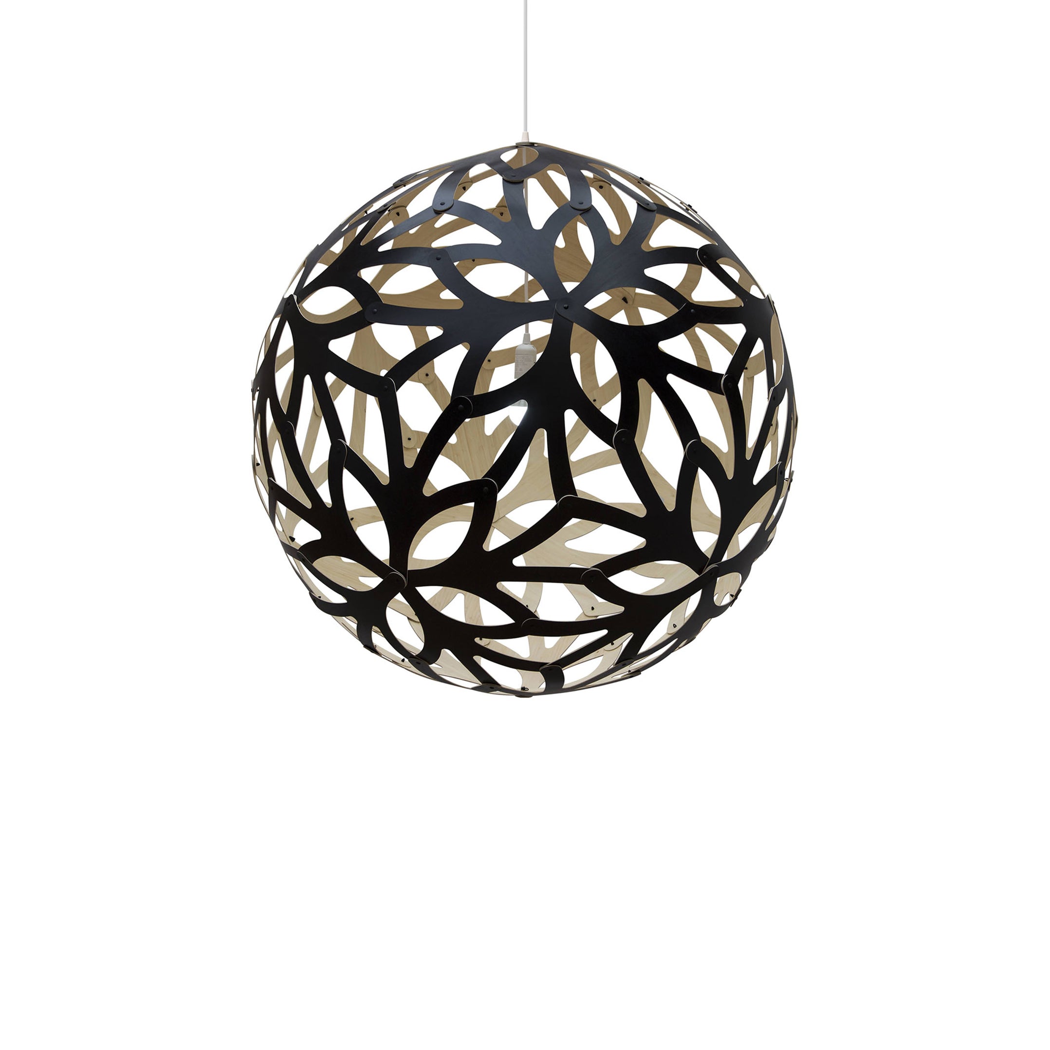 Floral Pendant Light: Extra Large + Black + Bamboo
