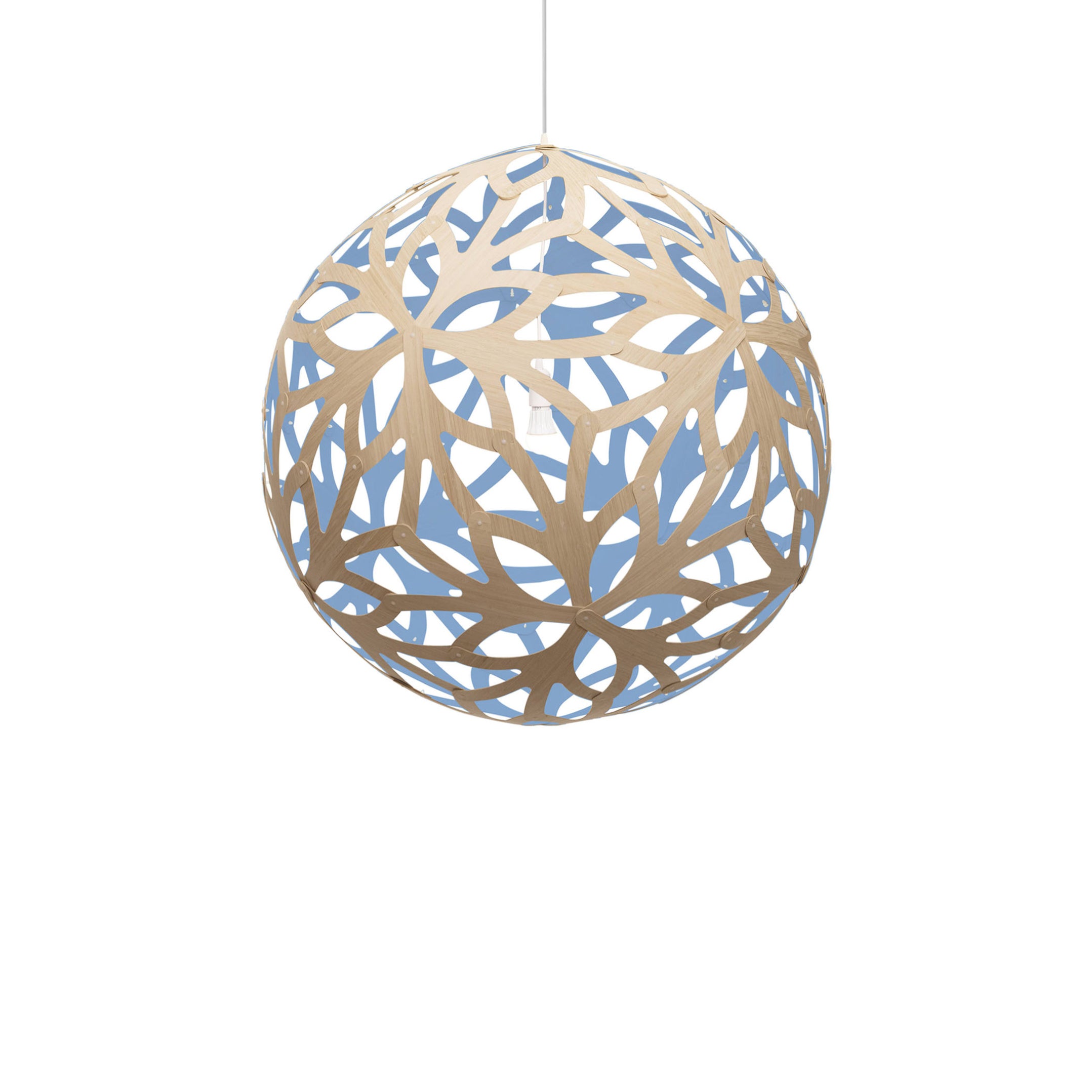 Floral Pendant Light: Extra Large + Bamboo + Blue