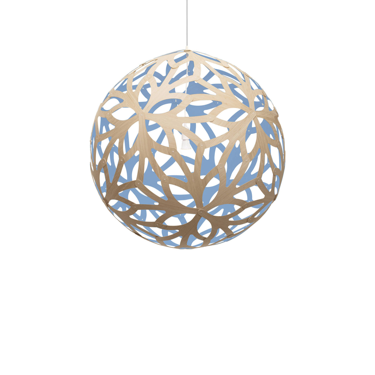 Floral Pendant Light: Extra Large + Bamboo + Blue