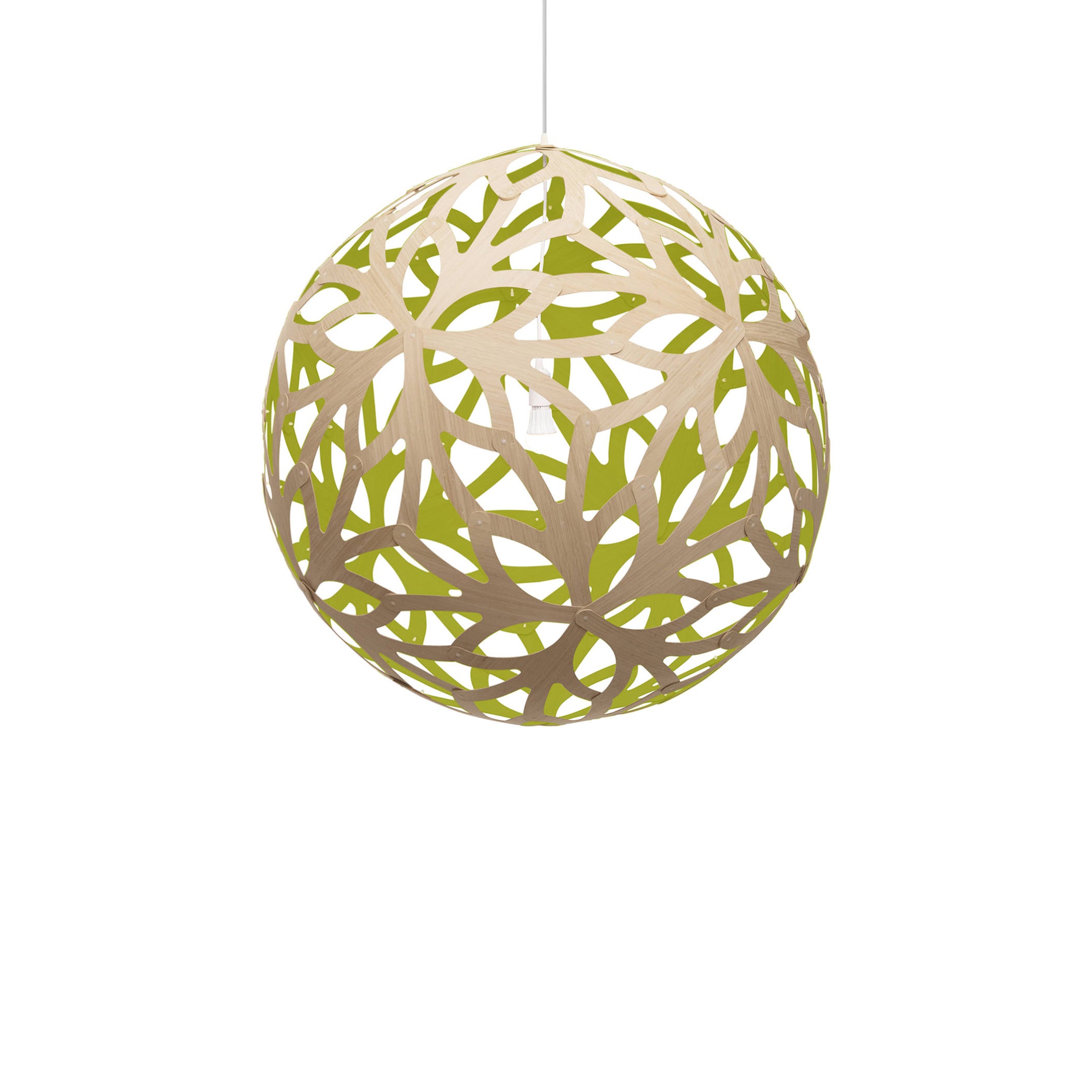 Floral Pendant Light: Extra Large + Bamboo + Lime