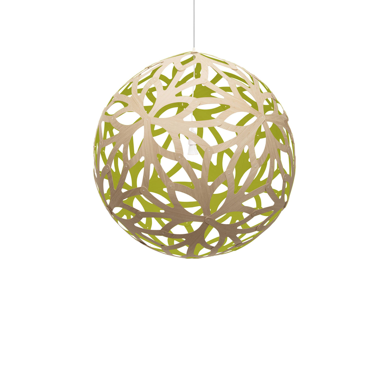 Floral Pendant Light: Extra Large + Bamboo + Lime