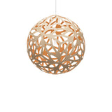 Floral Pendant Light: Extra Large + Bamboo + Orange