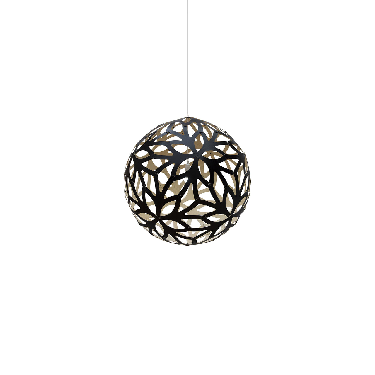 Floral Pendant Light: Extra Small + Black + Bamboo