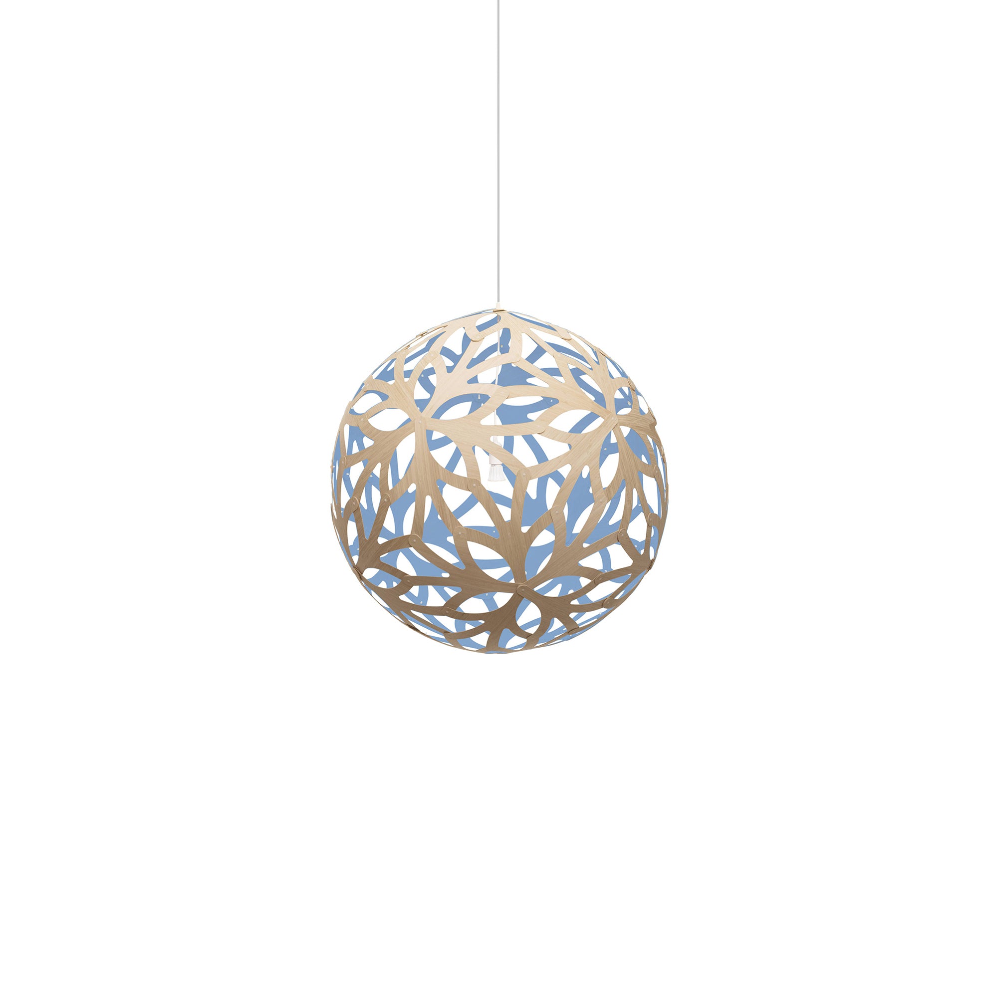 Floral Pendant Light: Extra Small + Bamboo + Blue