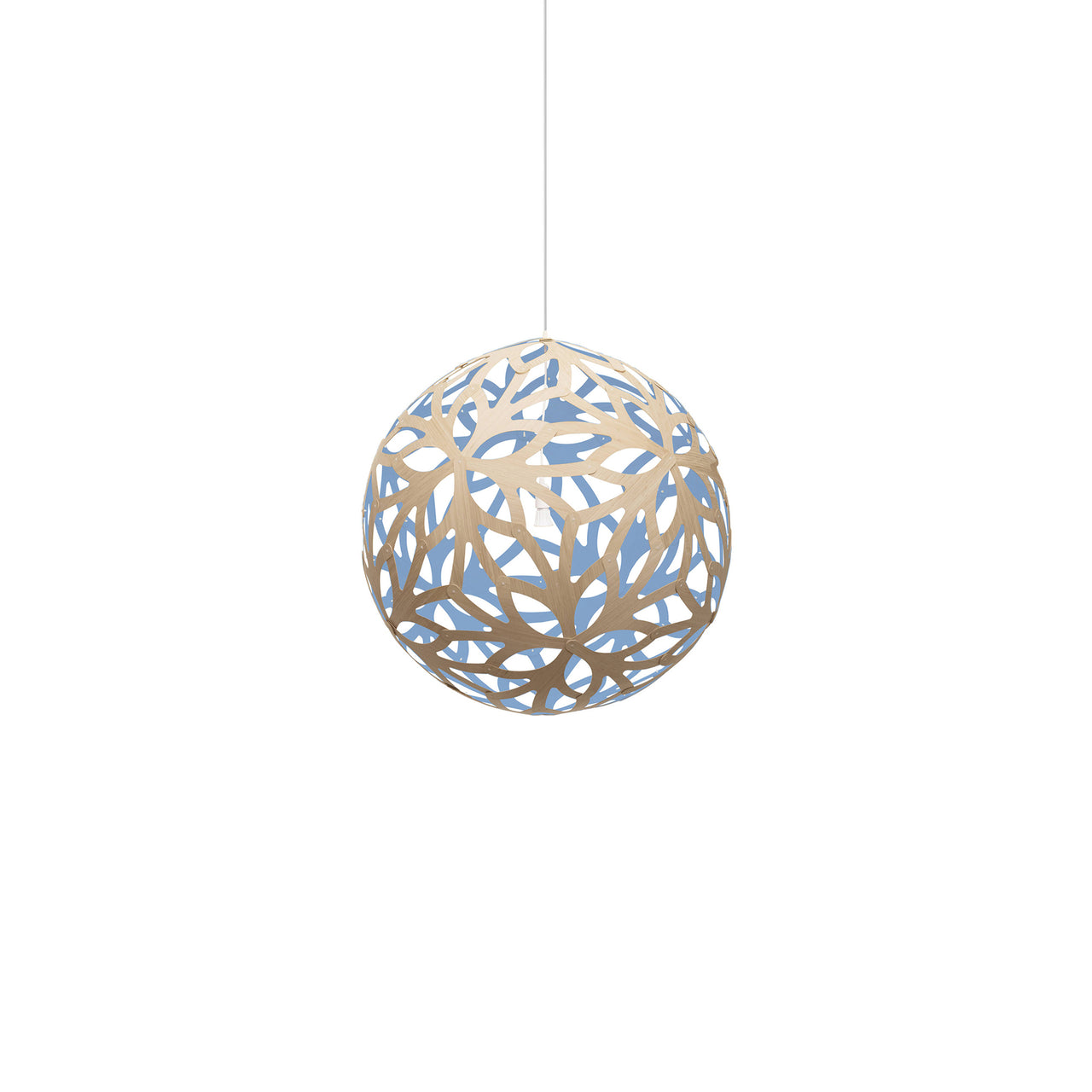 Floral Pendant Light: Extra Small + Bamboo + Blue