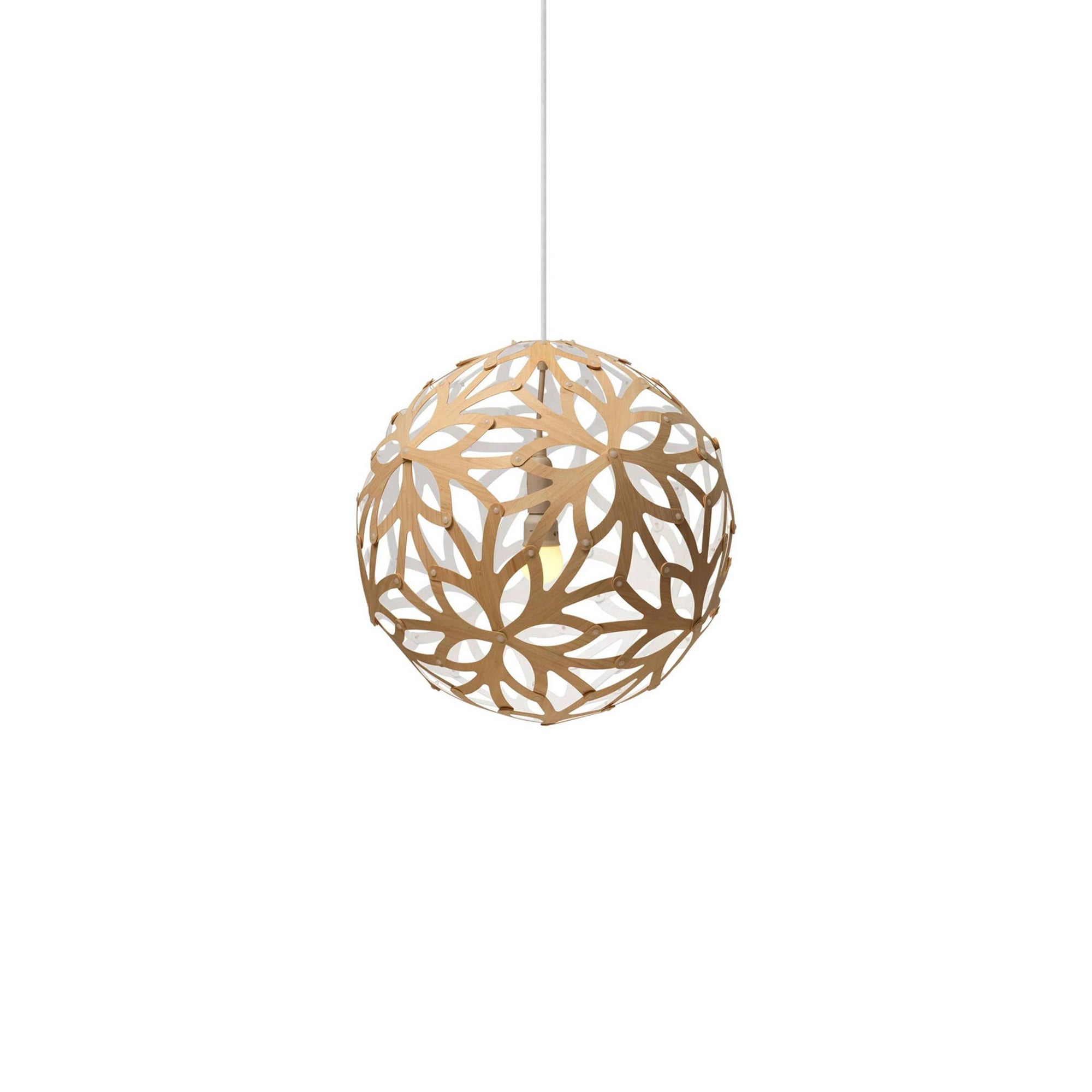 Floral Pendant Light: Extra Small + Bamboo + White