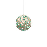 Floral Pendant Light: Extra Small + Bamboo + Aqua