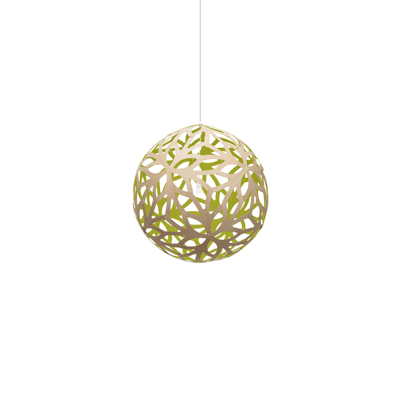 Floral Pendant Light: Extra Small + Bamboo + Lime