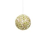 Floral Pendant Light: Extra Small + Bamboo + Lime