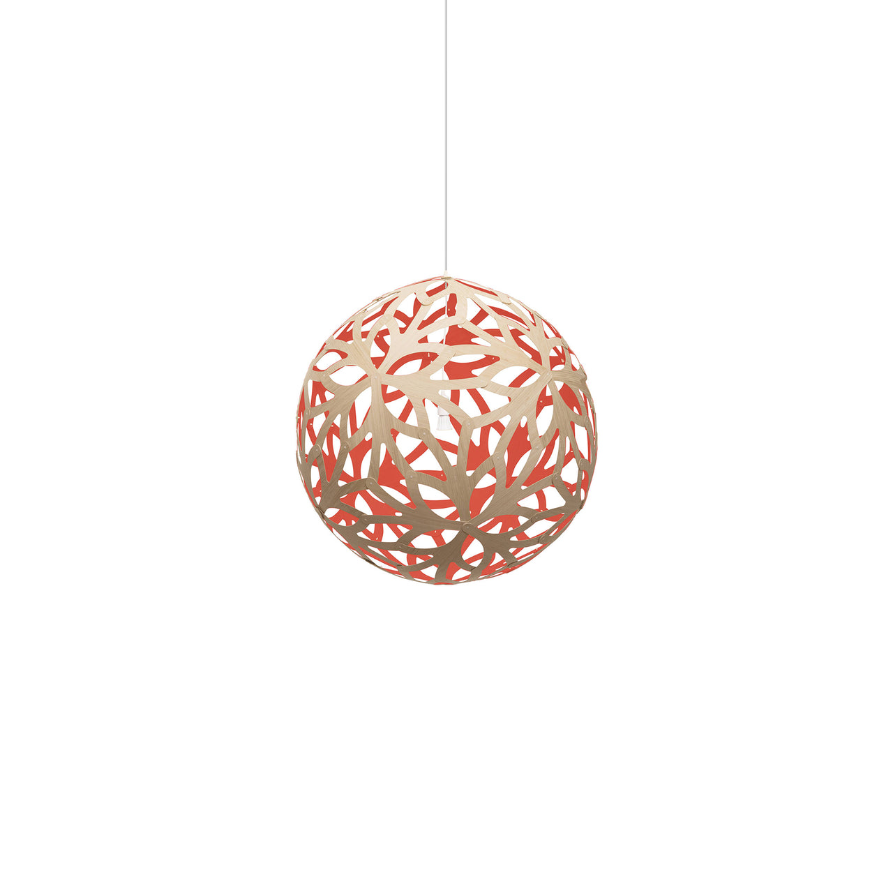 Floral Pendant Light: Extra Small + Bamboo + Red