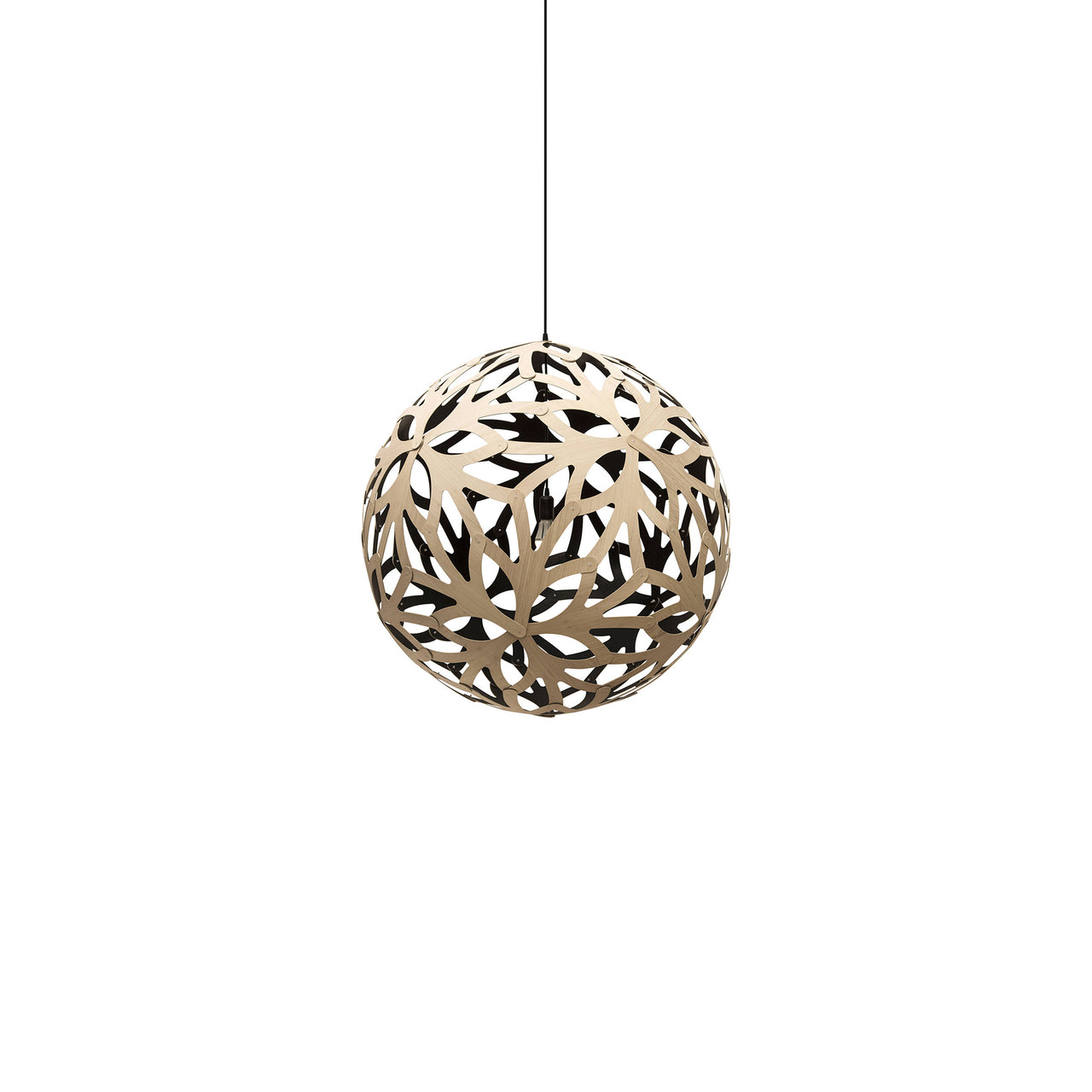 Floral Pendant Light: Extra Small + Bamboo + Black