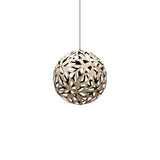 Floral Pendant Light: Extra Small + Bamboo + Black