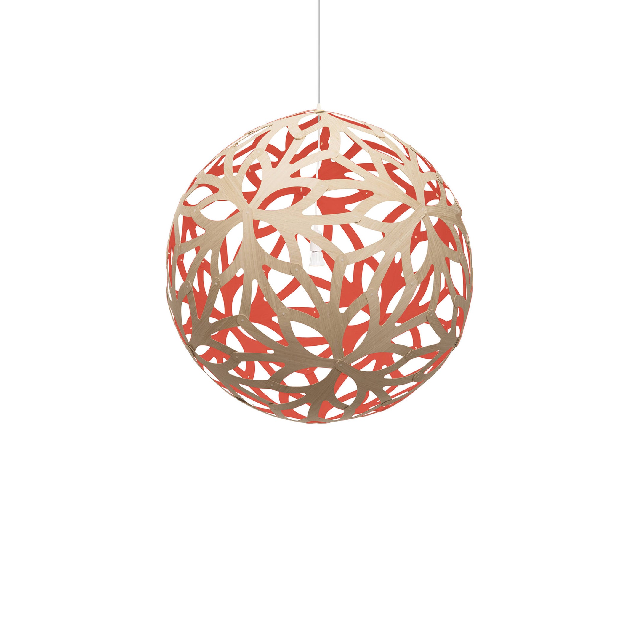 Floral Pendant Light: Large + Bamboo + Red