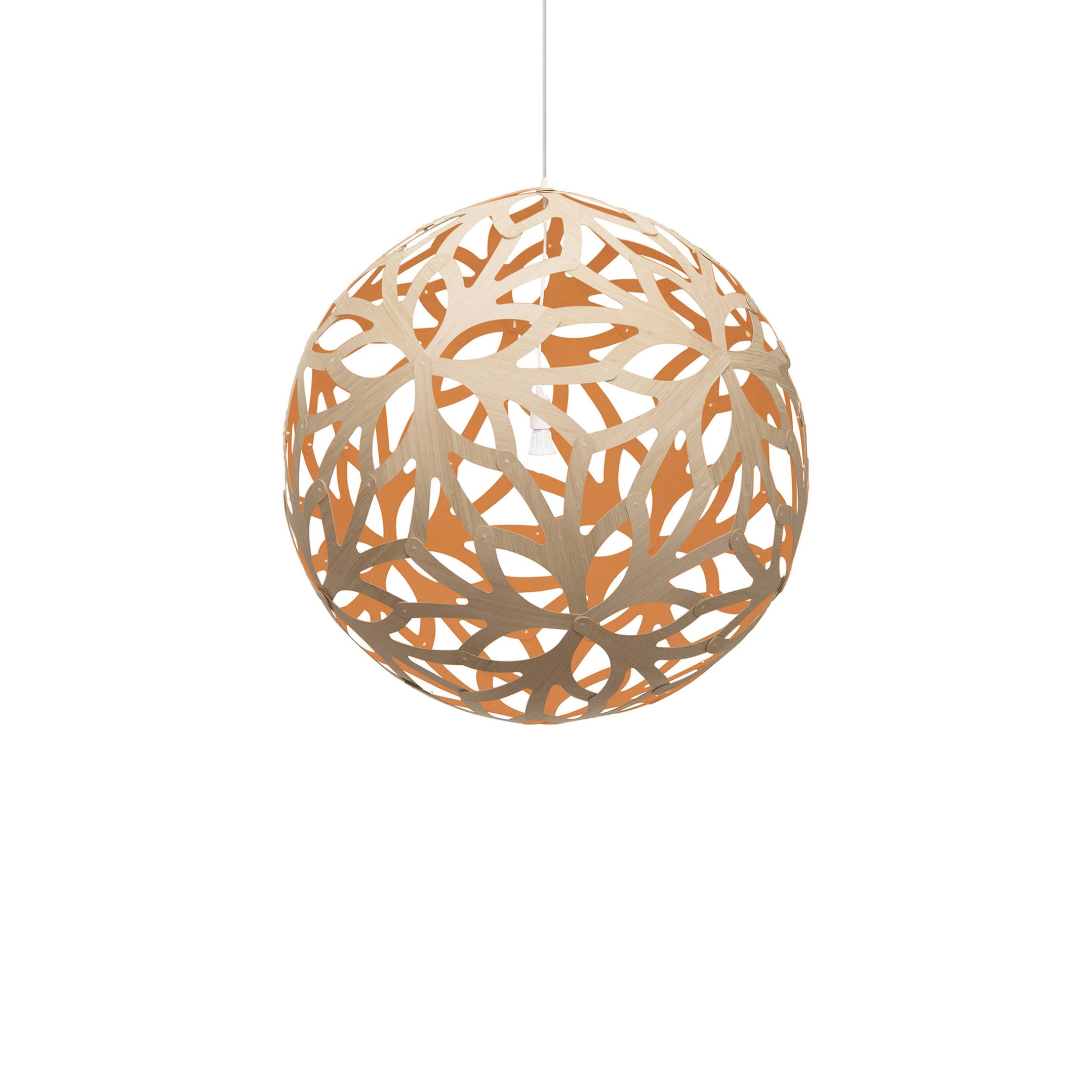 Floral Pendant Light: Large + Bamboo + Orange