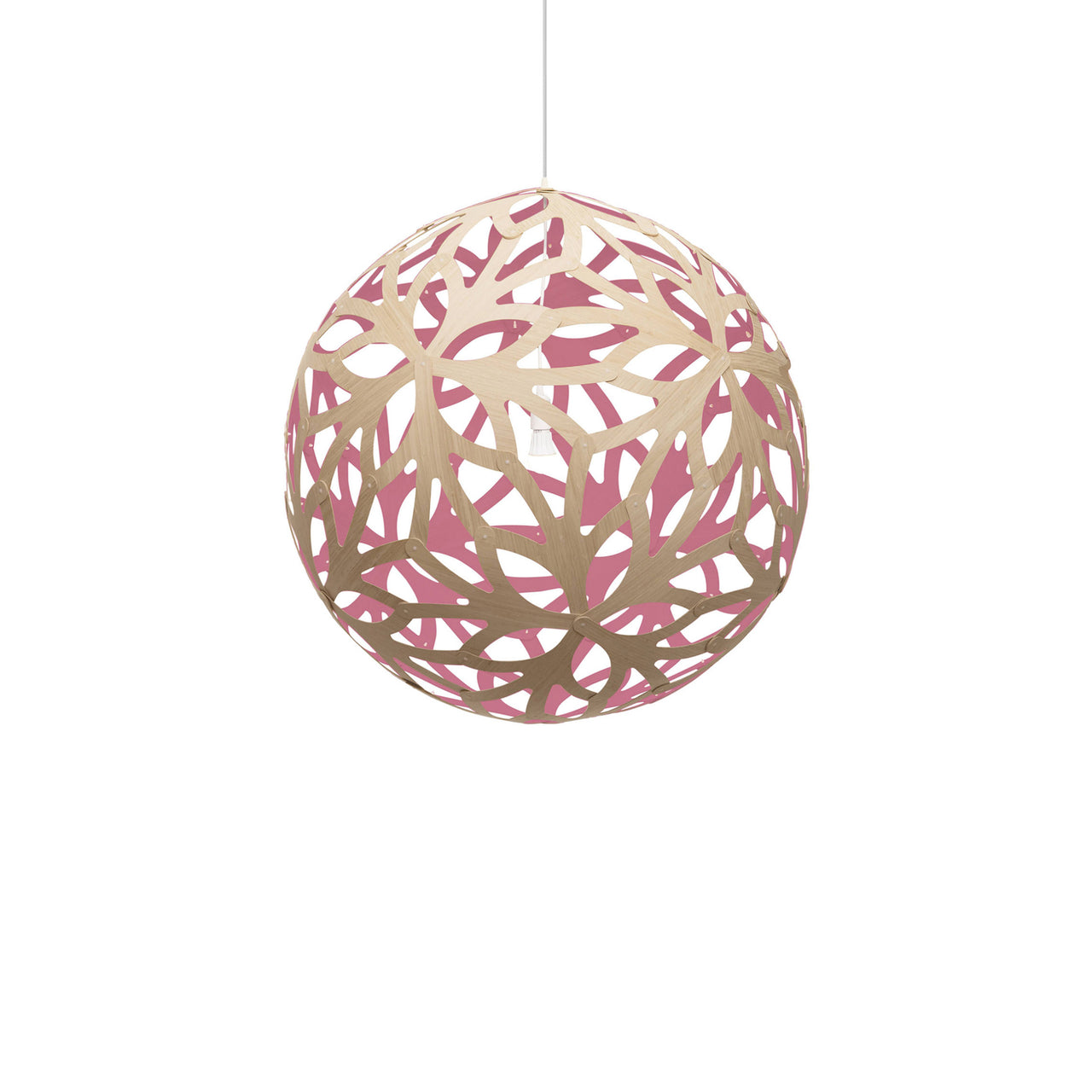 Floral Pendant Light: Large + Bamboo + Pink