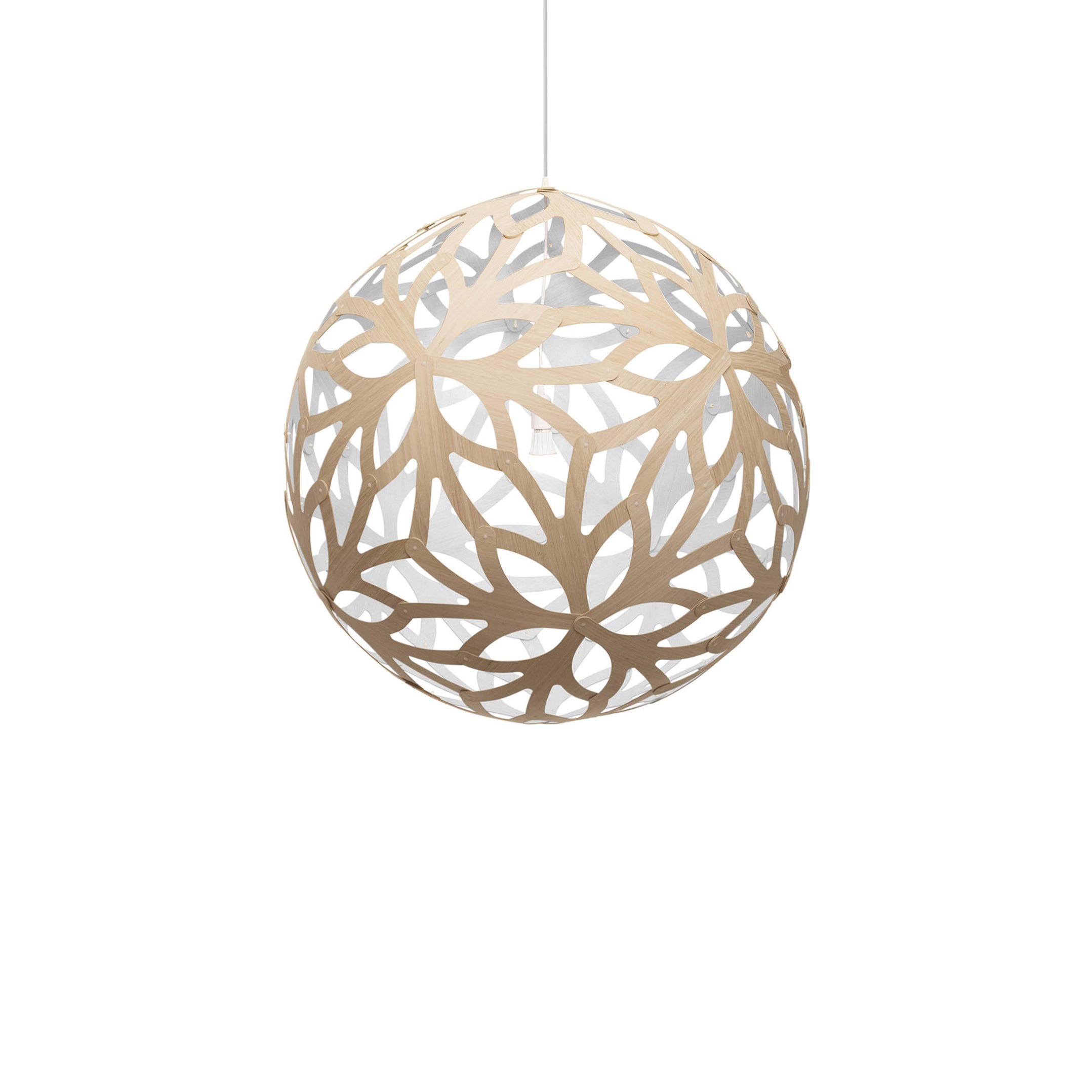 Floral Pendant Light: Large + Bamboo + White