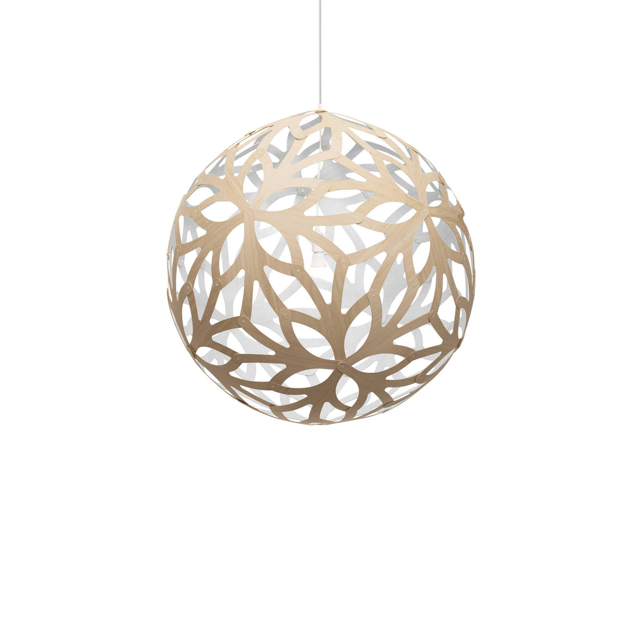 Floral Pendant Light: Large + Bamboo + White