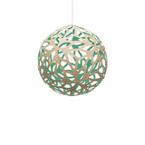 Floral Pendant Light: Large + Bamboo + Aqua