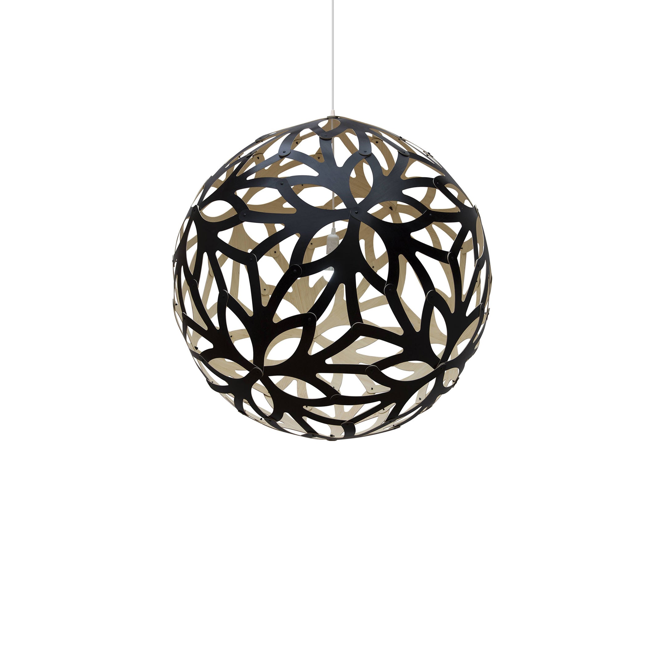 Floral Pendant Light: Large + Black + Bamboo