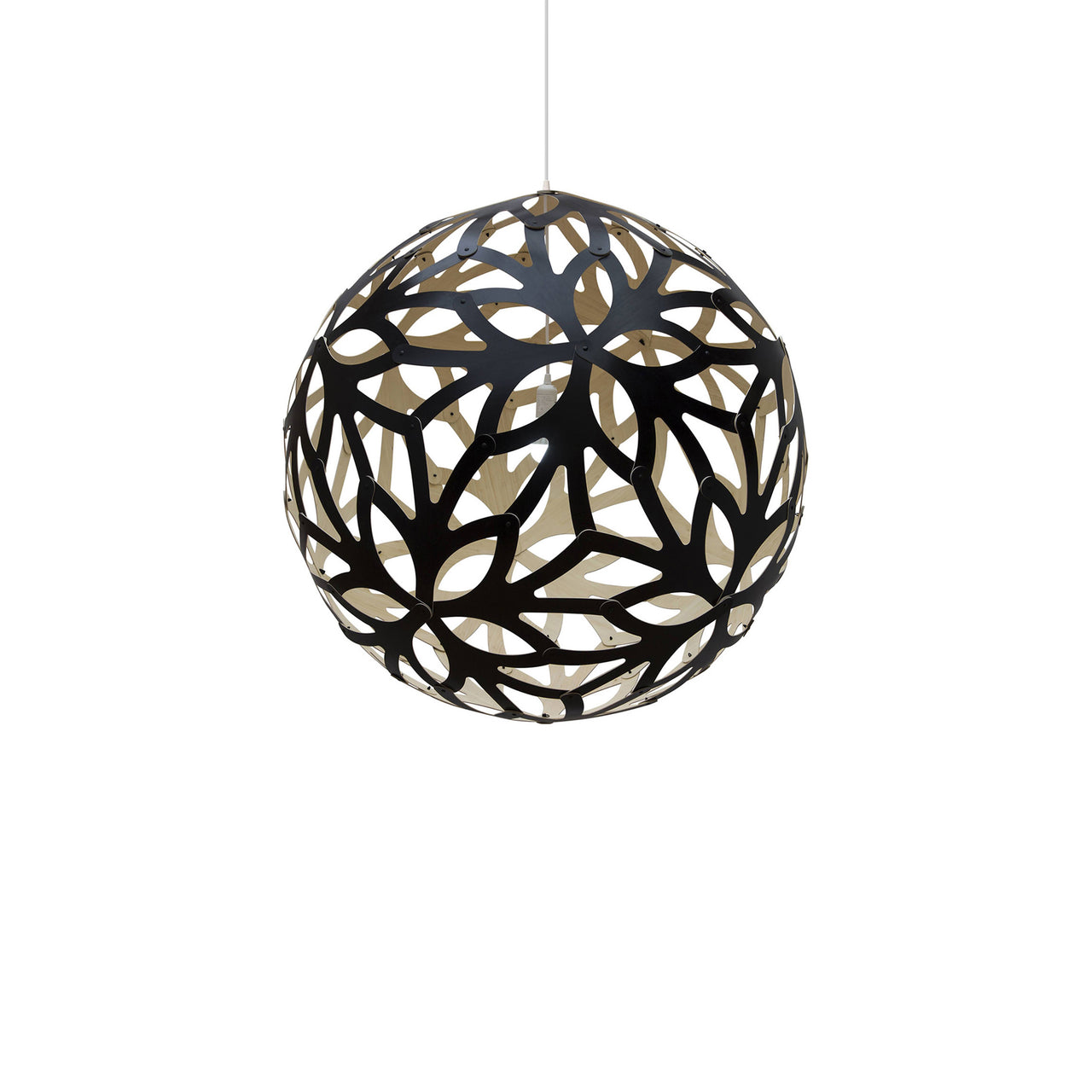 Floral Pendant Light: Large + Black + Bamboo