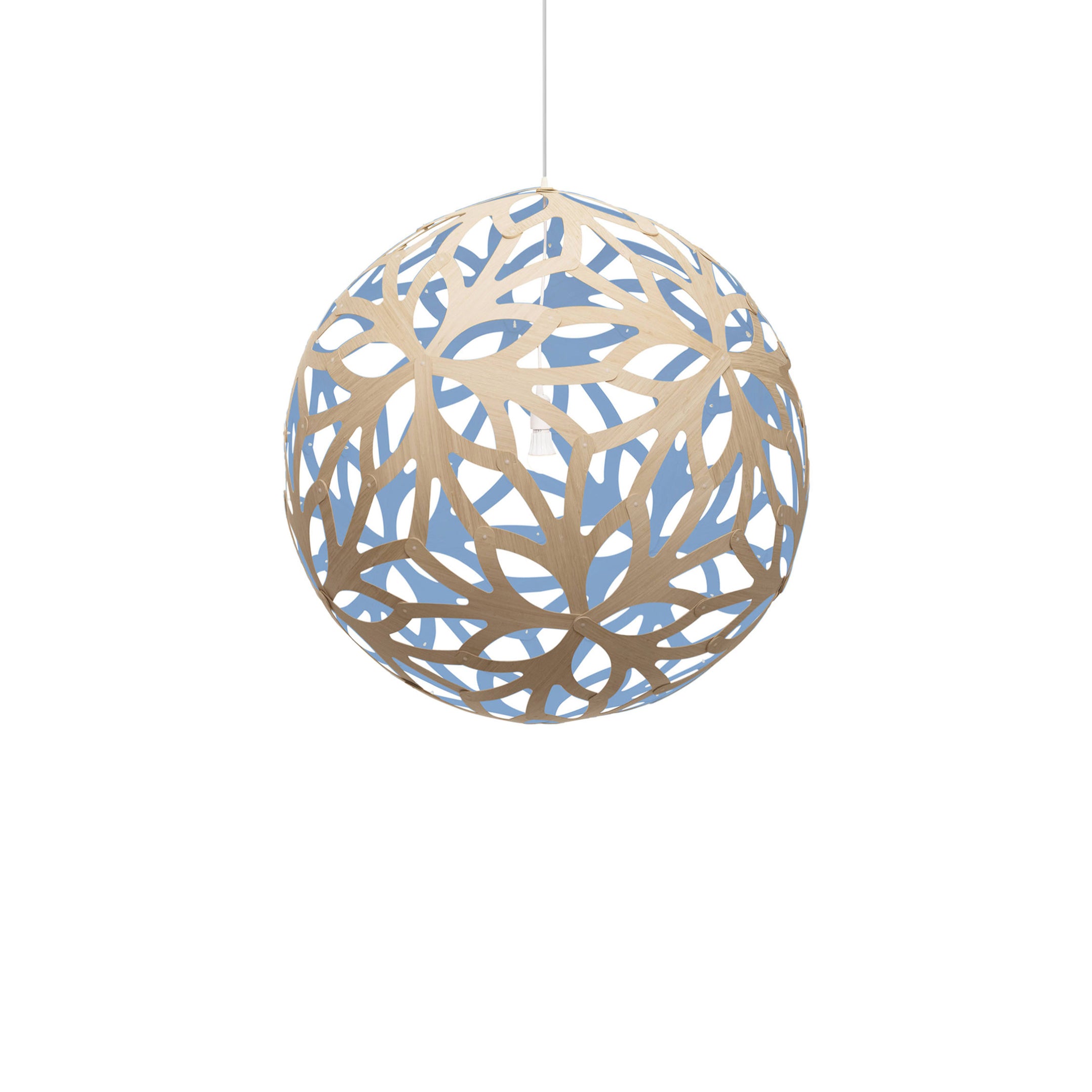 Floral Pendant Light: Large + Bamboo + Blue