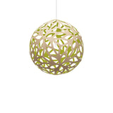 Floral Pendant Light: Large + Bamboo + Lime