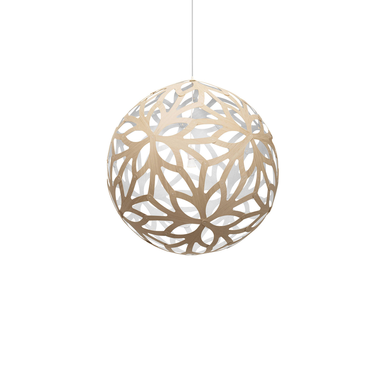 Floral Pendant Light: Medium + Bamboo + White