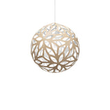 Floral Pendant Light: Medium + Bamboo + White
