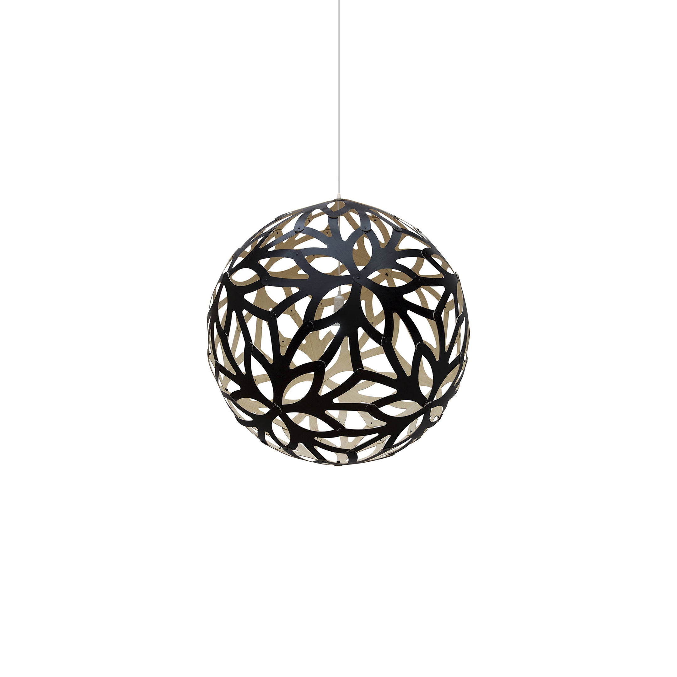 Floral Pendant Light: Small + Black + Bamboo