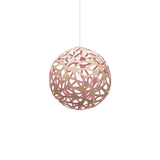 Floral Pendant Light: Small + Bamboo + Pink