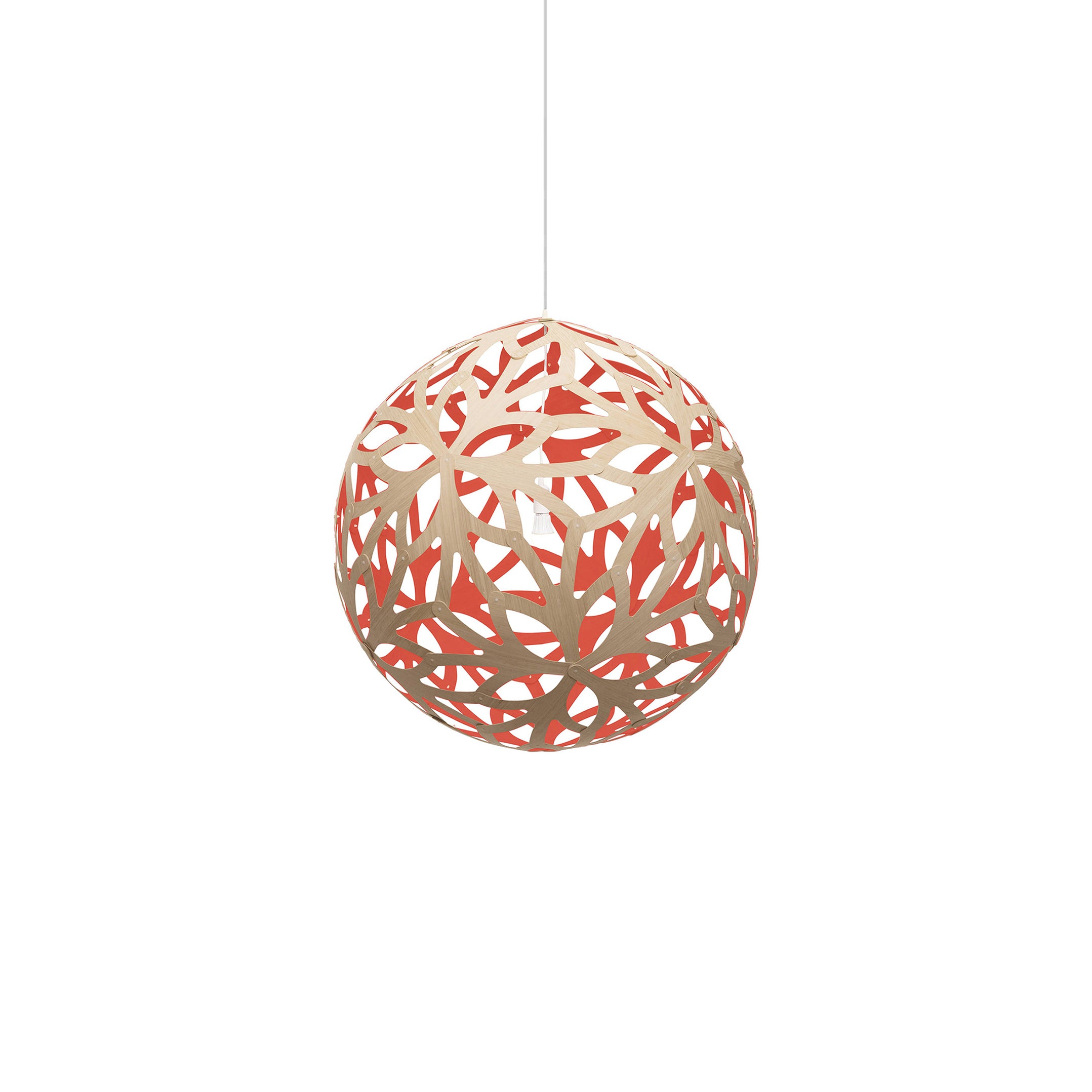 Floral Pendant Light: Small + Bamboo + Red