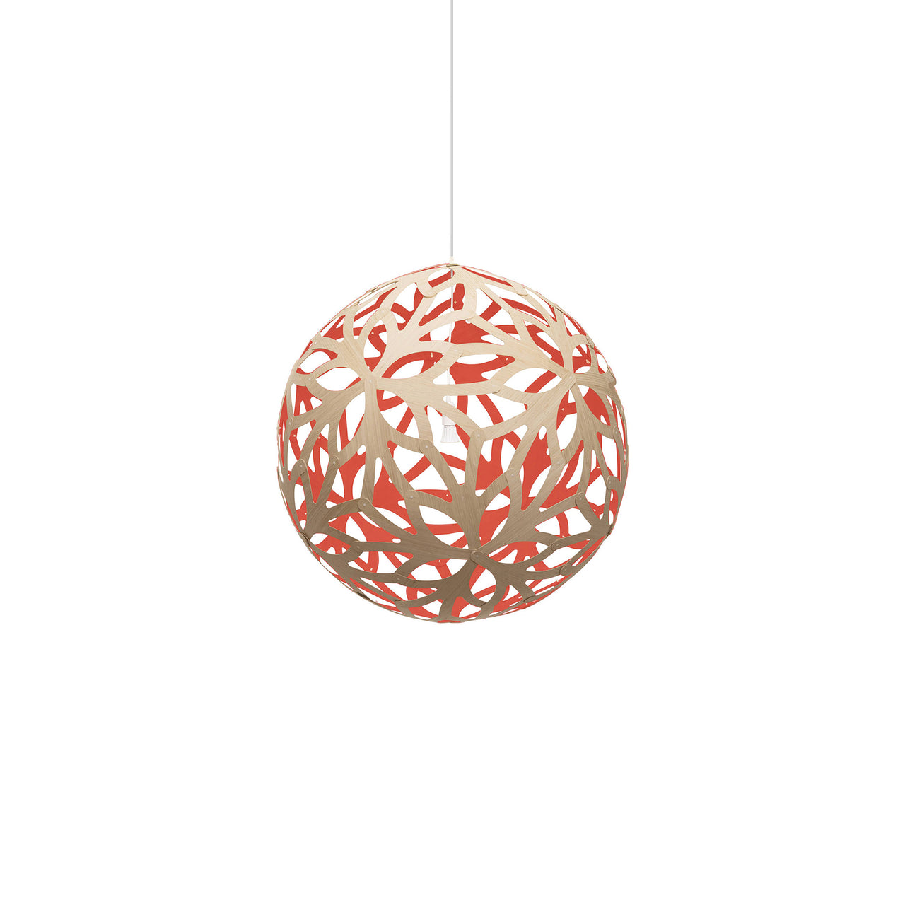 Floral Pendant Light: Small + Bamboo + Red