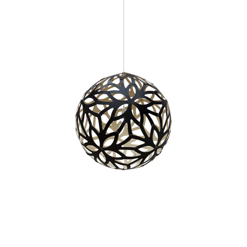 Floral Pendant Light: Small + Black + Bamboo
