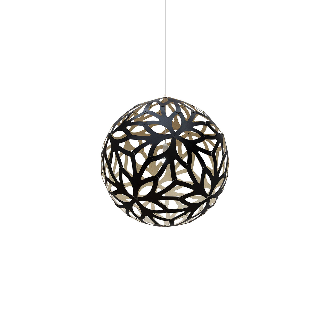 Floral Pendant Light: Small + Black + Bamboo