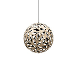 Floral Pendant Light: Small + Bamboo + Black